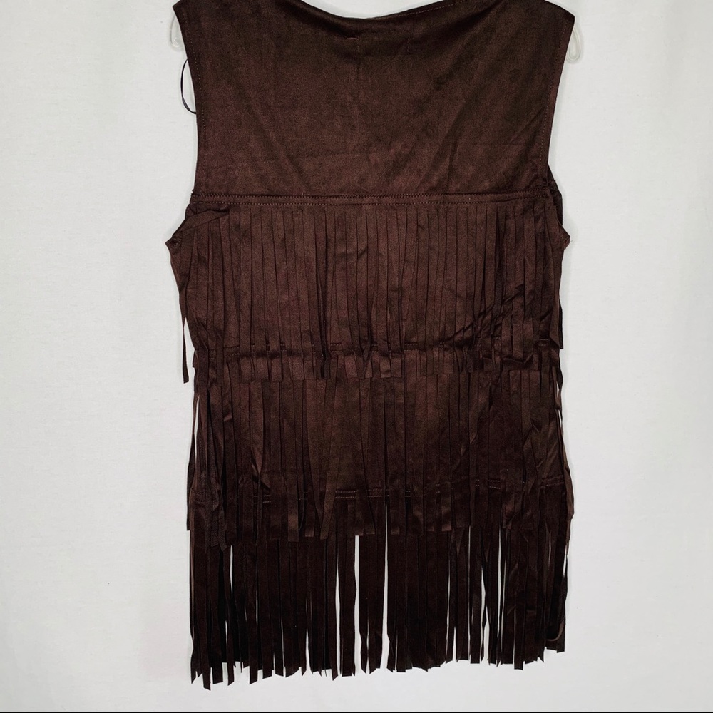 LOVE TOKEN Vest - Stuart Fringe Brown Suede Vest - Picture 5 of 8